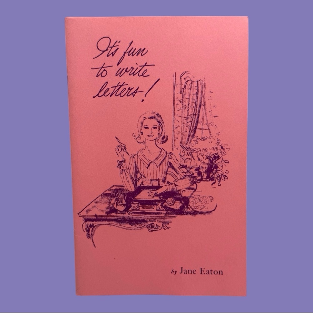 Vintage Collectible Booklet It's Fun to Write Letters Jane Eaton Pink 1973